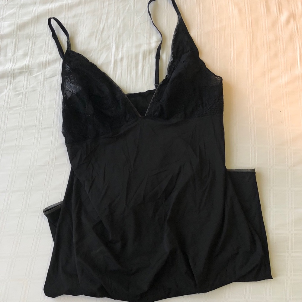 Black lace slip, very comfortable and sexy